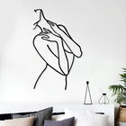 Decoratiune de perete, Woman Lines, Metal, Dimensiune: 53 x 86 cm, Negru
