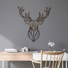Decoratiune de perete, Deer, Metal, Latime: 60 cm / Inaltime: 65 cm, Multicolor