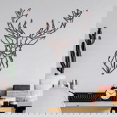 Decoratiune de perete, Deer, Metal, Latime: 60 cm / Inaltime: 65 cm, Multicolor