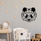 Decoratiune de perete, Panda 4, Metal, Dimensiune: 57 x 54 cm, Negru