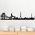 Decoratiune de perete, Tokyo Skyline 2, Metal, Dimensiune: 115 x 29 cm, Negru