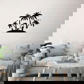Decoratiune de perete, Palm, Metal, Dimensiune: 70 x 54 cm, Negru