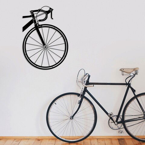 Decoratiune de perete, Bicycle, Metal, 50 x 70 cm, Negru
