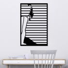 Decoratiune de perete, Woman And The View, Metal, Dimensiune: 32 x 87 cm, Negru