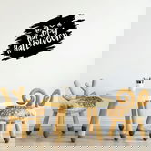 Decoratiune de perete, Happy Halloween, Metal, Dimensiune: 70 x 64 cm, Negru