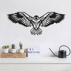 Decoratiune de perete, Eagle3, Metal, 100 x 44 cm, Negru