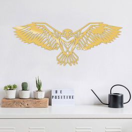 Decoratiune de perete, Eagle3 Metal Decor, Metal, 100 x 44 cm, Auriu