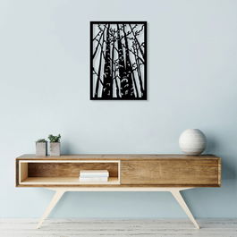 Decoratiune de perete, Sequoia, Metal, Dimensiune: 54 x 75 cm, Negru