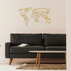 Decoratiune de perete, World Map Metal Decor 6, Metal, 100 x 53 cm, Auriu