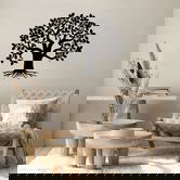 Decoratiune de perete, Monumental Tree 9, Metal, Dimensiune: 70 x 65 cm, Negru