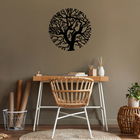 Decoratiune de perete, Monument Tree, Metal, Dimensiune: 72 x 72 cm, Negru