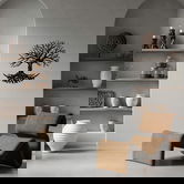Decoratiune de perete, Monumental Tree 13, Metal, Dimensiune: 68 x 70 cm, Negru