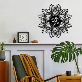 Decoratiune de perete, Om, Metal, Dimensiune: 65 x 67 cm, Negru