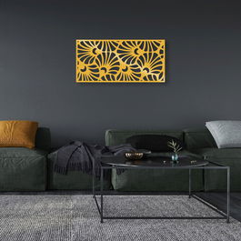 Decoratiune de perete, Decorative Panel 7, Metal, 100 x 48 cm, Auriu