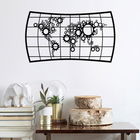 Decoratiune de perete, Wheel, Metal, 70 x 40 cm, Negru