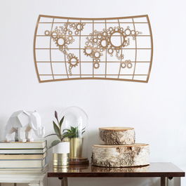 Decoratiune de perete, Wheel, Metal, 70 x 40 cm, Cupru