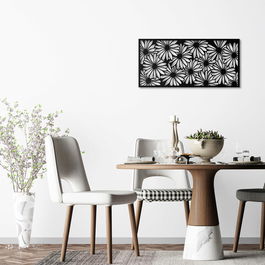Decoratiune de perete, Decorative Panel 3, Metal, 100 x 48 cm, Negru