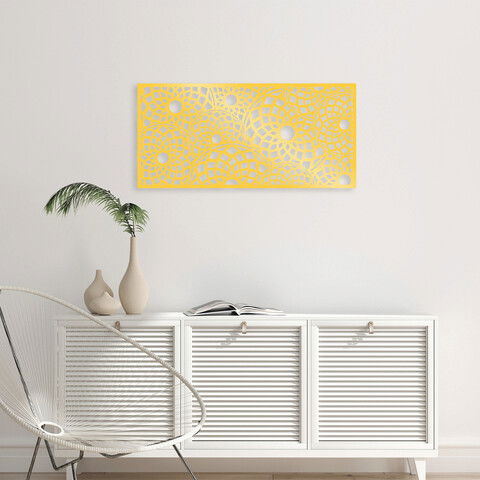 Decoratiune de perete, Decorative Panel 1, Metal, 100 x 48 cm, Auriu