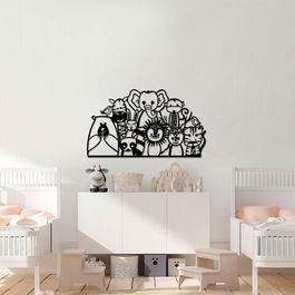 Decoratiune de perete, Hayvanlar, Metal, Dimensiune: 108 x 62 cm, Negru