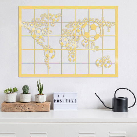 Decoratiune de perete, Ball, Metal, Dimensiune: 80 x 57 cm, Auriu