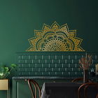 Decoratiune de perete, Mandala 3, Metal, Dimensiune: 153 x 78 cm, Auriu