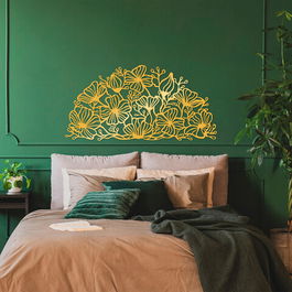 Decoratiune de perete, Flower, Metal, Dimensiune: 154 x 76 cm, Auriu