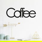 Decoratiune de perete, Coffee, Metal, Dimensiune: 50 x 17 cm, Negru