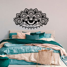 Decoratiune de perete, Mandala 4, Metal, Dimensiune: 158 x 95 cm, Negru