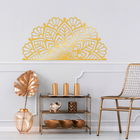 Decoratiune de perete, Mandala 2, Metal, Dimensiune: 150 x 77 cm, Auriu