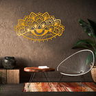 Decoratiune de perete, Mandala 4, Metal, Dimensiune: 158 x 95 cm, Auriu