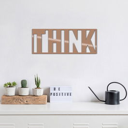 Decoratiune de perete, Thınk, Metal, Dimensiune: 20 x 50 cm, Cupru