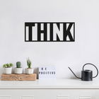 Decoratiune de perete, Think, Metal, Dimensiune: 50 x 20 cm, Negru