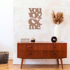 Decoratiune de perete, You & Me, Metal, Dimensiune: 29 x 49 cm, Cupru