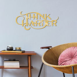 Decoratiune de perete, Thınk Harter Metal Decor, Metal, Dimensiune: 60 x 25 cm, Auriu