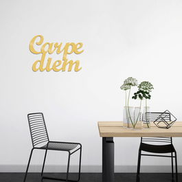 Decoratiune de perete, Carpediem 1, Metal, Dimensiune: 50 x 38 cm, Auriu