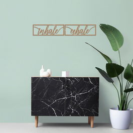 Decoratiune de perete, İnhale Exhale, Metal, Dimensiune: 90 x 15 cm, Cupru