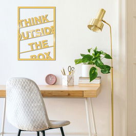Decoratiune de perete, Thınk Outsıde The Box Metal Decor, Metal, Dimensiune: 35 x 50 cm, Auriu