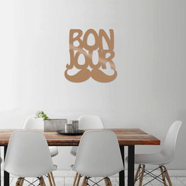 Decoratiune de perete, Bonjur, Metal, Dimensiune: 49 x 49 cm, Cupru