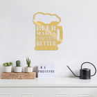 Decoratiune de perete, Beer, Metal, Dimensiune: 34 x 45 cm, Auriu
