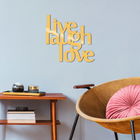 Decoratiune de perete, Lıve Laugh Love Metal Decor, Metal, Dimensiune: 50 x 50 cm, Auriu