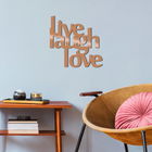 Decoratiune de perete, Lıve Laugh Love, Metal, Dimensiune: 50 x 50 cm, Cupru