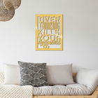 Decoratiune de perete, Over Thınkıng Kılls Your Happpınes Metal Decor, Metal, Dimensiune: 40 x 50 cm, Auriu
