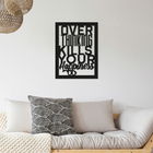 Decoratiune de perete, Over Thinking Kills Your Happiness, Metal, Dimensiune: 40 x 50 cm, Negru