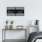 Decoratiune de perete, Bonne Nuit 2, Metal, 90 x 45 cm, Negru
