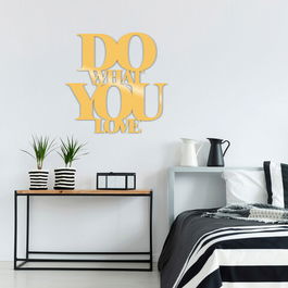 Decoratiune de perete, Do What You Love Metal Decor, Metal, Dimensiune: 70 x 70 cm, Auriu