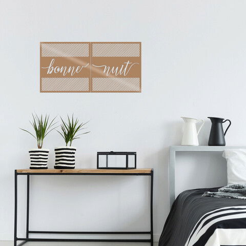 Decoratiune de perete, Bonne Nuit 2, Metal, 90 x 45 cm, Cupru