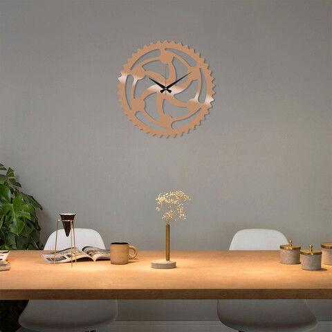 Ceas de perete, Metal Wall Clock 12, Metal, Dimensiune: 48 x 48 cm, Cupru