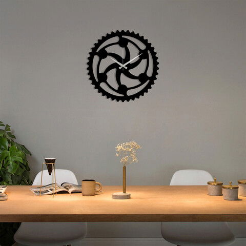 Ceas de perete, Metal Wall Clock 12, Metal, Dimensiune: 48 x 48 cm, Negru