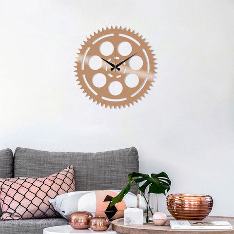 Ceas de perete, Metal Wall Clock 9, Metal, Dimensiune: 48 x 48 cm, Cupru
