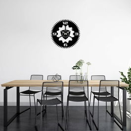 Ceas de perete, Metal Wall Clock 13, Metal, Dimensiune: 48 x 48 cm, Negru